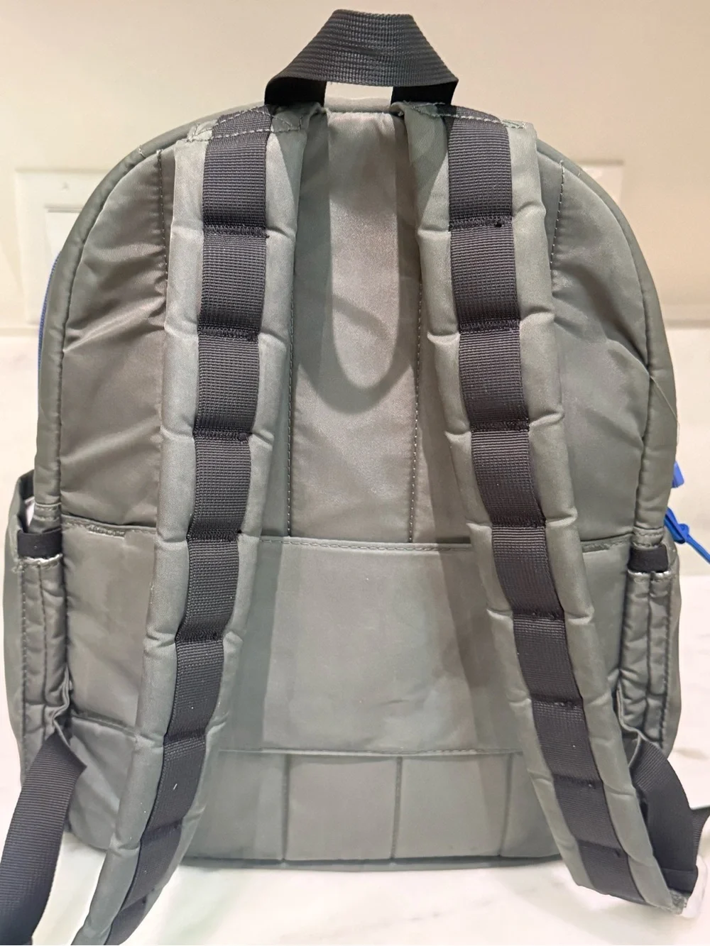 STATE Quilted Black & Green Backpack with Blue Accents
